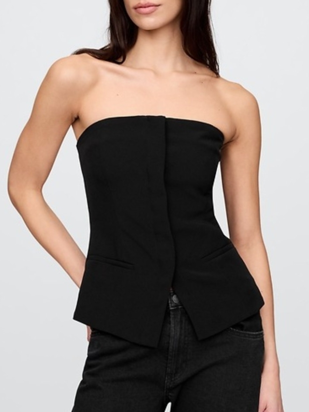 GAP 🤵🏻‍♀️Strapless Bistretch Corset Top 🎩 Size Small 🖤 Color